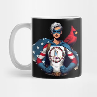 Richmond Virginia 1990s Gritty Female Comic Book Superhero RVA American Flag Mug